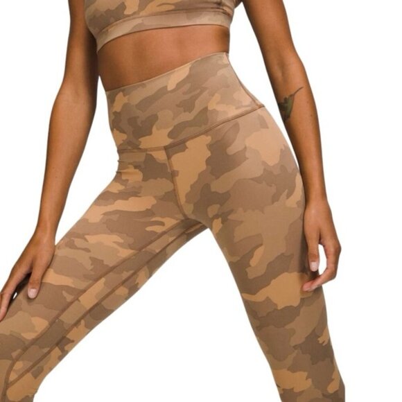 Lululemon Align High-Rise Crop 23"Heritage 365 Camo Beige Multi size 14 - Picture 3 of 9